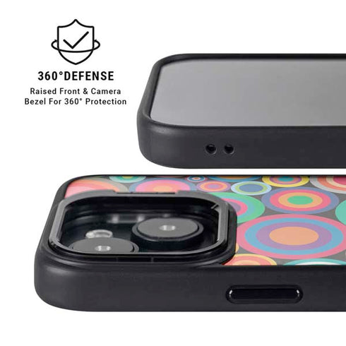 Psychedelic Circles iPhone 15 Kickstand Case
